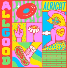 an image of a woman with a frisbee in her hand on a poster