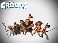 the croods movie poster with many different people in costume and onlookers