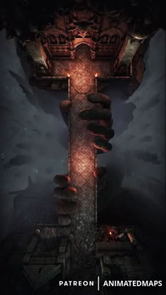 the poster for an animated movie with a giant cross in front of it and text that reads