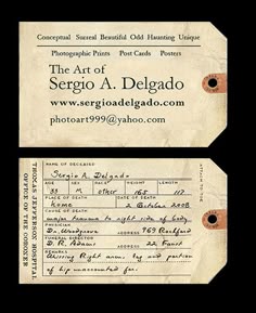 an old fashioned ticket with the name of sergio a delgadoo on it