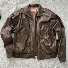 Vintage Brown Jacket, Letter Jacket, 70s Leather Jacket, Brown Leather Jakett, Retro Brown Leather Jacket, Vintage Brown Leather Jacket, Brown Vintage Jacket, Vintage Brown Leather Jacket For Winter, Leather Jacket Brown