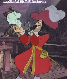 an animated image of a man in red and white clothes holding a hook with his right hand
