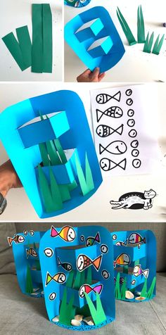 paper plate crafts for kids to make with the letter e and fish on them,