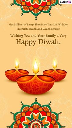 happy diwali greeting card with candles