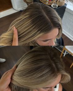 Micro Lowlights, Blended Hair Highlights, Bronde On Dark Brown Hair, Dark Roots Hair Ideas, Hair Shadow Root, New Hair Colour Ideas, Hair Color Lowlights, Dark Root With Highlights, Perfect Highlights