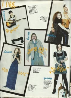 a magazine with pictures of women in different outfits