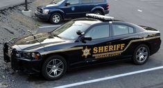 a police car parked in a parking lot