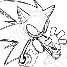 a drawing of sonic the hedge