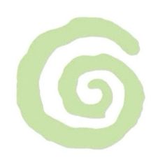 an image of a spiral design in green and white colors on a white background with the word