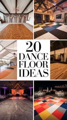 there are many different pictures with the words dance floor ideas