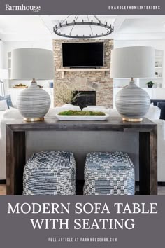 Modern sofa table with seating