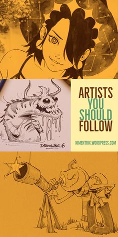 three different pictures with the words artists you should follow