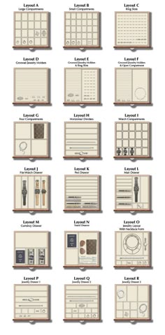 a bunch of different types of cards with numbers and symbols on them, all in various sizes