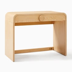 a small wooden table with one drawer open
