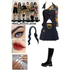 a collage of photos with different outfits and accessories including hair, makeup, nail polish