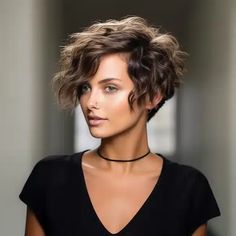 Edgy Stacked Perm Bob Short Bob Permed Hair, Long Pixie Perm, Perm Bob Hairstyles, Bob With Perm, Short Hair Perms, Short Bob With Perm, Perm For Short Hair, Perms For Short Hair, Curly Short Bob