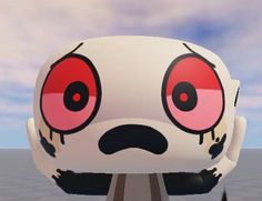 an animated character with red eyes and black hair is standing in front of the camera