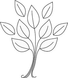 a line drawing of a plant with leaves on it's stem and the word, `