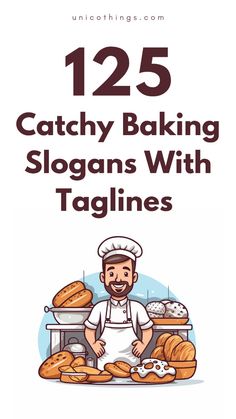 the cover of 122 catchy baking slogans with taglines