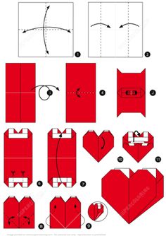step by step instructions to make origami heart