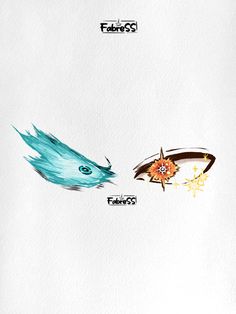 an image of two birds with feathers on them