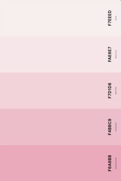 three shades of pink and white with the words free feed on each one in black