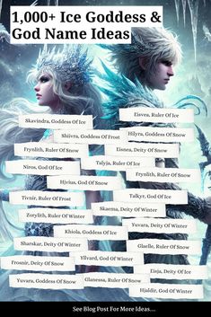 an image of ice goddesss and their names