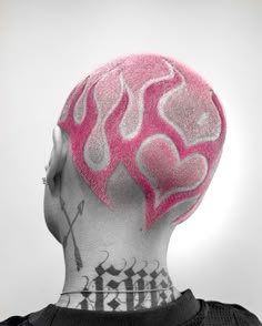 Tattoo Hairstyle, Hair Tattoo Color, Hearts Hairstyles, Shaved Hair Dye, Buzzcut Designs Men, Buzzed Hair Color Design, Hair Painting Ideas, Buzzed Hair Designs, Men Colored Hair