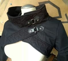 Edgy Fitted Outerwear For Cosplay, Cyberpunk Winter Outerwear For Cosplay, Black Cyberpunk Outerwear For Alternative Fashion, Avant-garde Outerwear For Fall Cosplay, Dieselpunk Jacket, Cyberpunk Outerwear For Larp In Fall, Black Cyberpunk Jacket, Womens Cyberpunk Jacket, Fitted Cyberpunk Outerwear For Cosplay