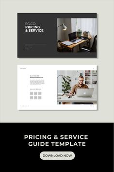 the pricing and service guide is displayed in this screenshote, which shows an image of