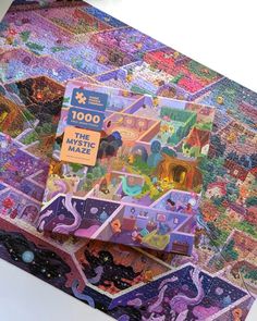 a colorful puzzle is laying on the floor