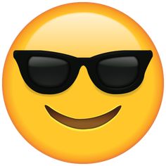 a yellow smiley face wearing sunglasses and smiling