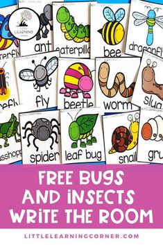 free bugs and insects printables for kids to use in the classroom or at home