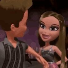 an animated image of two people talking to each other