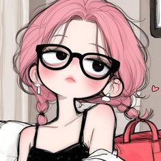 Pink Hair Cartoon Character Profile Pic, Cartoon Profile Pics Pink Hair, Pfps Aesthetic Girl Cartoon, Pink Hair Profile Picture Cartoon, Pink Hair Pfp Cartoon, Pink Hair Character Cartoon, Pastel Pink Cartoon Art, Pink Cartoon Pfp, Short Pink Hair Pfp Cartoon