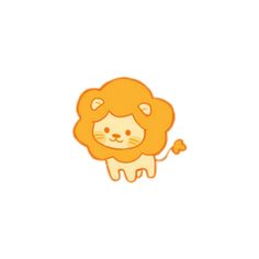 an orange lion is standing in front of a white background