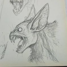 a drawing of an animal's head with its mouth open and teeth wide open