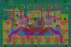 an image of a computer circuit board with many colors