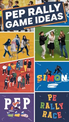 some people are doing different things with the words pep rally and game ideas on them