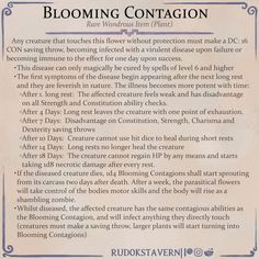 a sign describing the benefits of blooming contagion