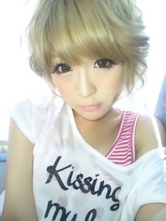 Short Hair Gyaru, Gyaru Hairstyles Short Hair, Gyaru Hairstyles Short, Short Hair Gyaru Styles, Short Gyaru Hair, Gyaru Short Hairstyles, Agejo Gyaru Hairstyle, Gyaru Haircut, Gyaru Short Hair