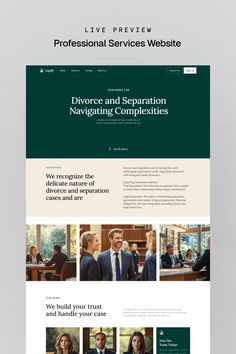 the website design for professional services website