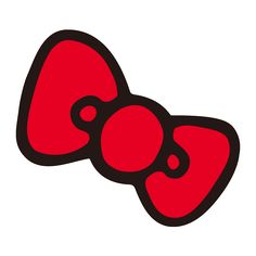 an image of two red bows on a white background with the word hello kitty written below it
