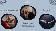 three people sitting at a table with their hands together