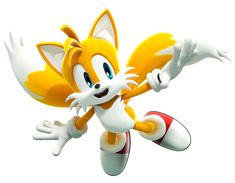 sonic the hedgehog is flying through the air with his arms out and eyes wide open