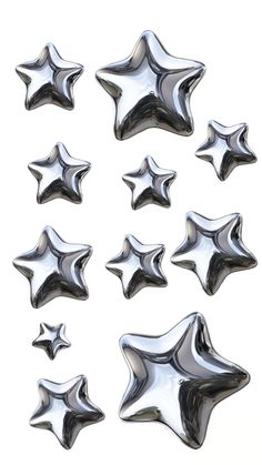 silver stars on a white background