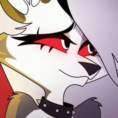 an animated image of a woman with red eyes