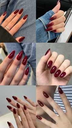 Cherry Red Nail Color, Cherry Red Colour Nails, Cherry Coke Red Nails, Cherry Red Nails Ideas, Dark Cherry Red Nail Color, Nails Red Cherry, Cherry Cola Red Nails, Cherry Red Nail Polish, Cherry Red Nails Acrylic