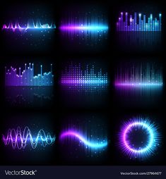 sound waves and equals set in neon colors eps108794 - stockvector com