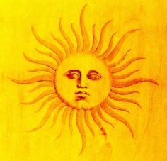 a drawing of the face of a sun